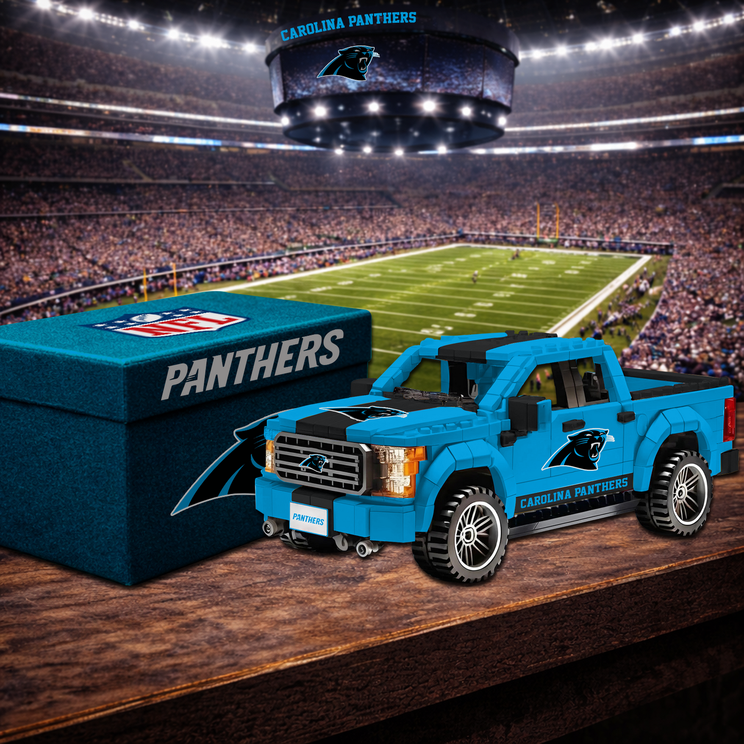 CAR X NFL Football-themed pickup truck building blocks 0703 NAK NHT