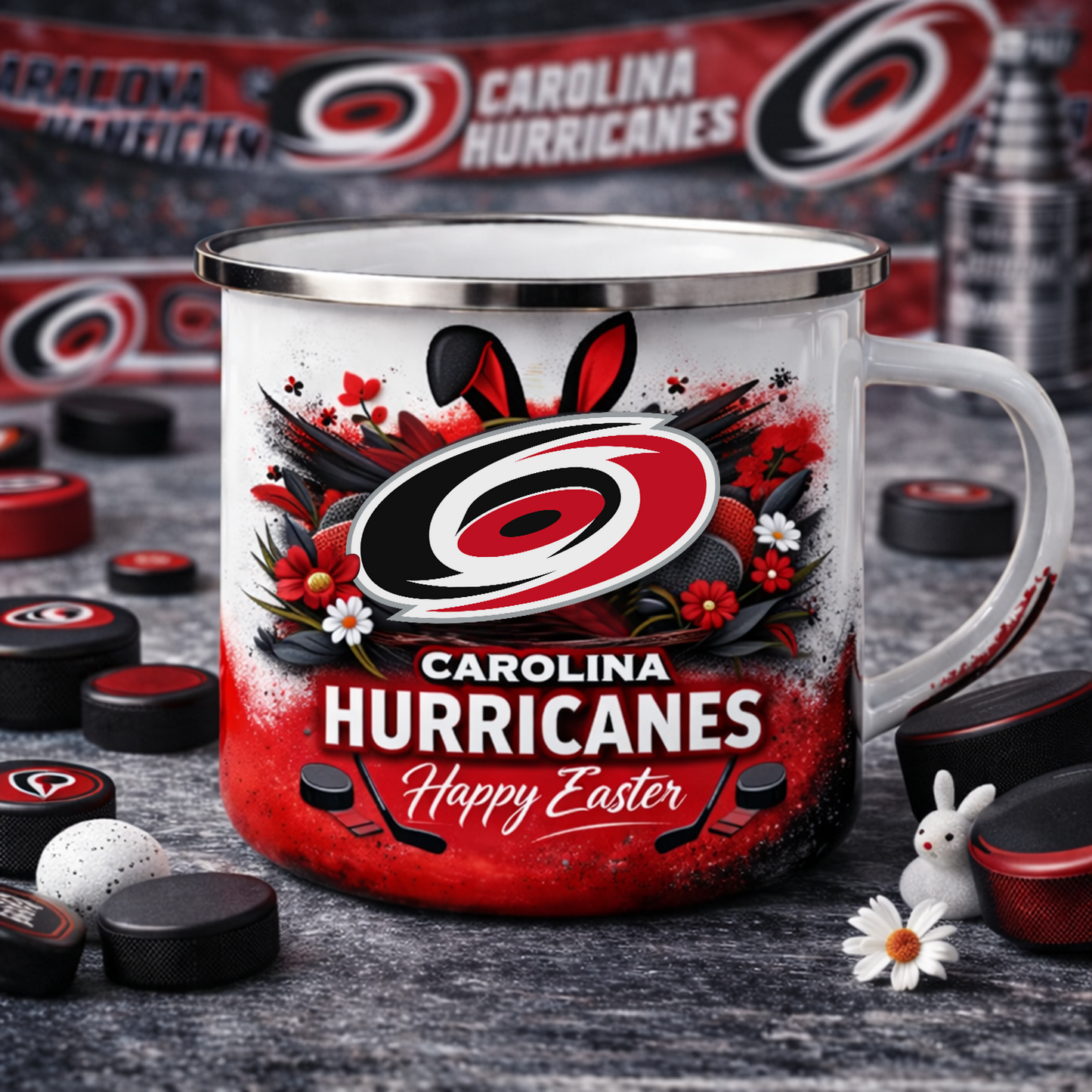 CAR X NHL Easter-themed enamel mug 0703 NAK NHT