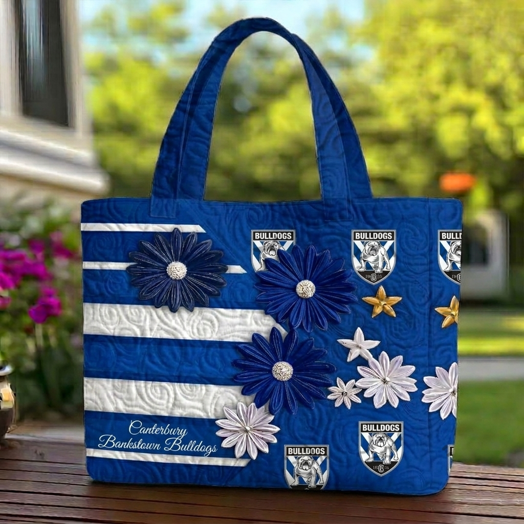 CBB x NRL Flowers Quilted Tote Bag Custom Name Gifts For Fan DDT LBN