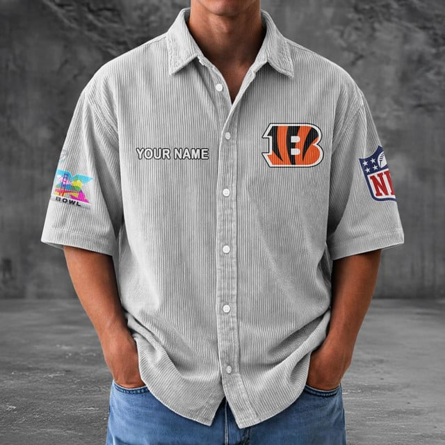 CIN x NFL Men Seersucker Button Shirt DDT NTL