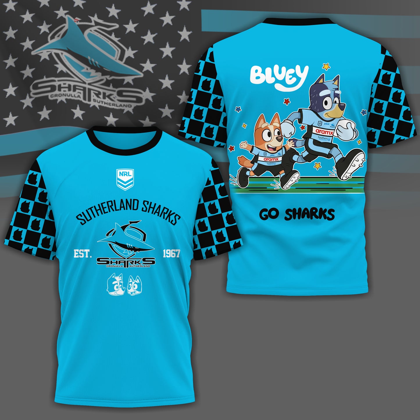 CSS x NRL Premium Bluey 3D Shirt DDT TTTZ