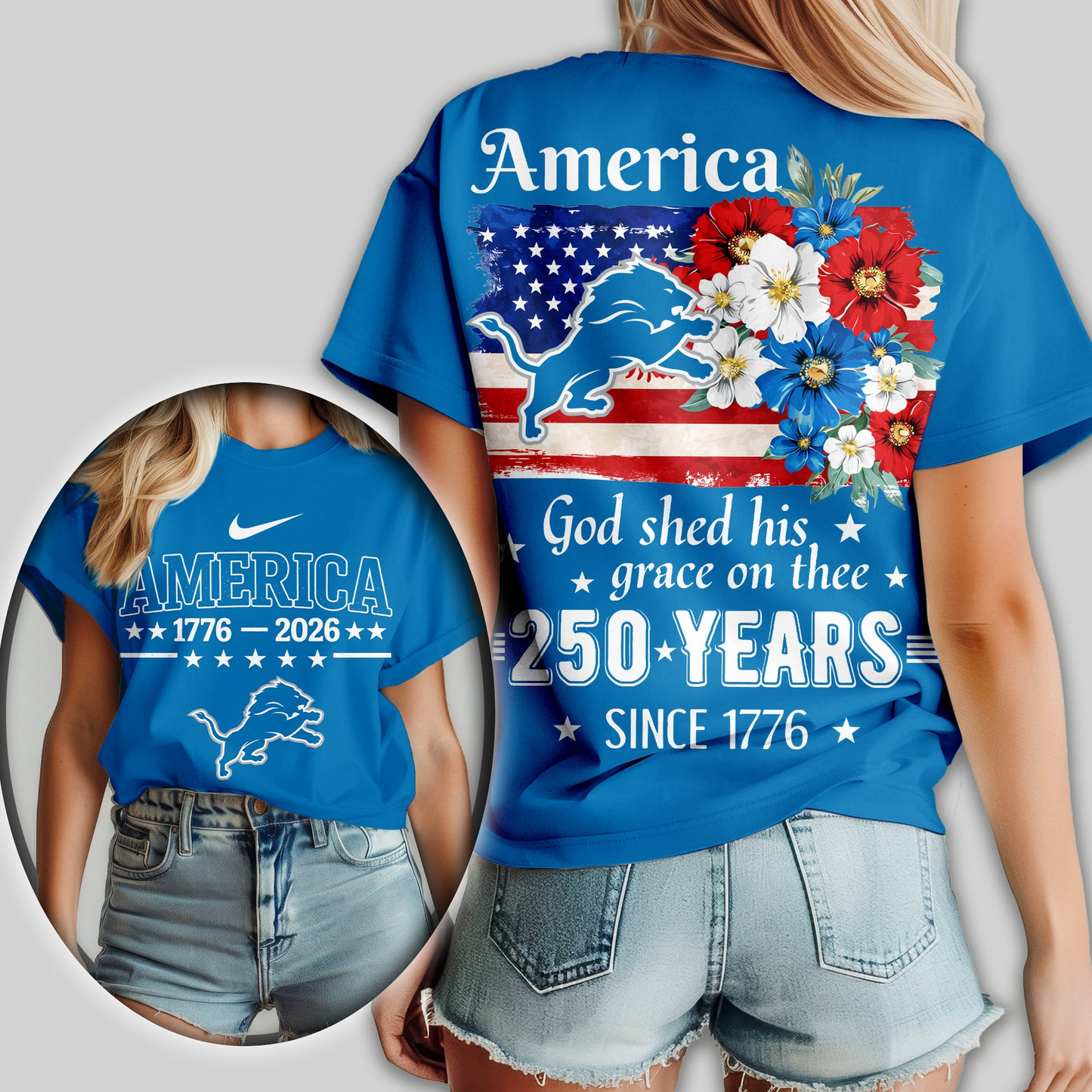 DL Premium NFL America God Shed His Grace On Thee Women Shirt DDT NTL