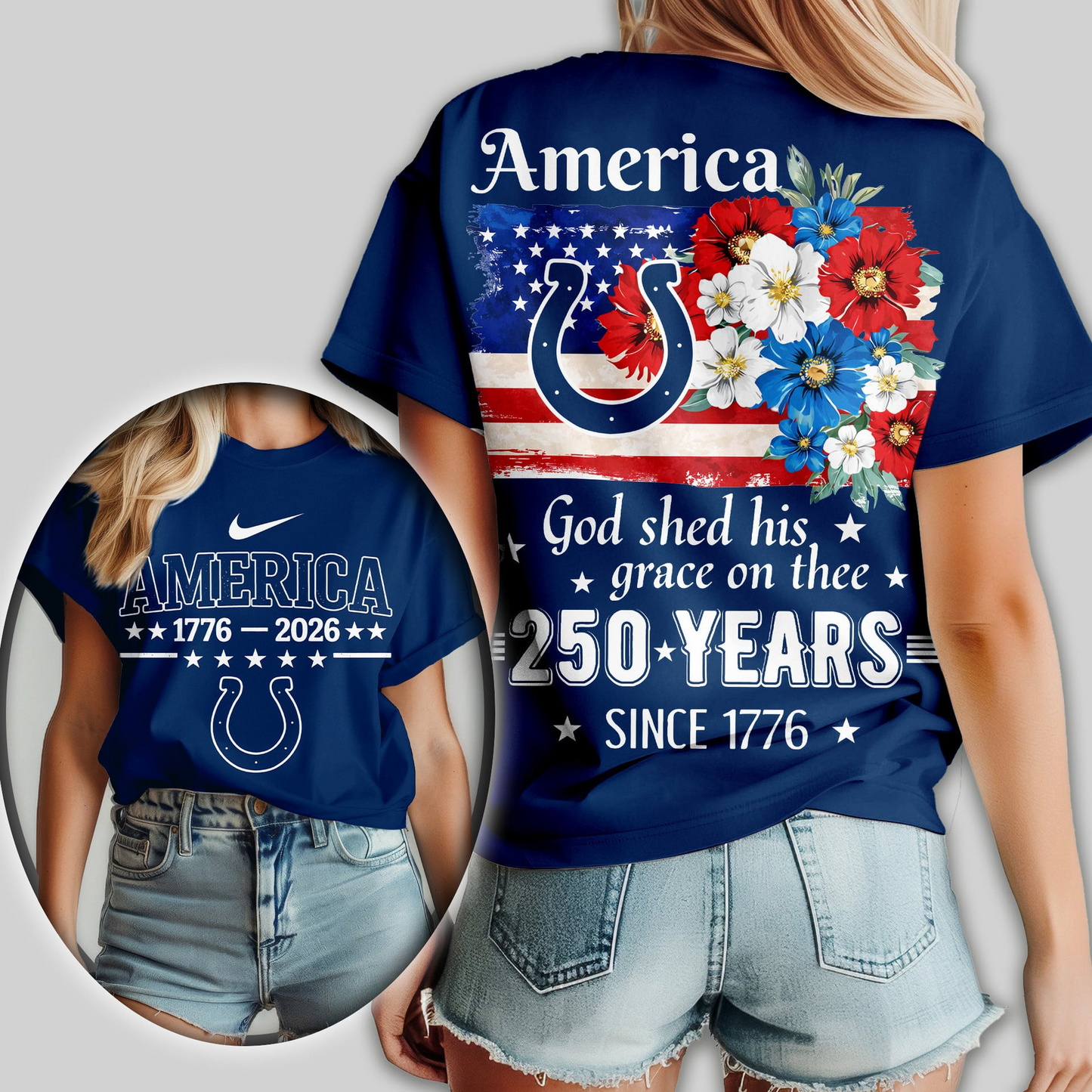 IC Premium NFL America God Shed His Grace On Thee Women Shirt DDT NTL