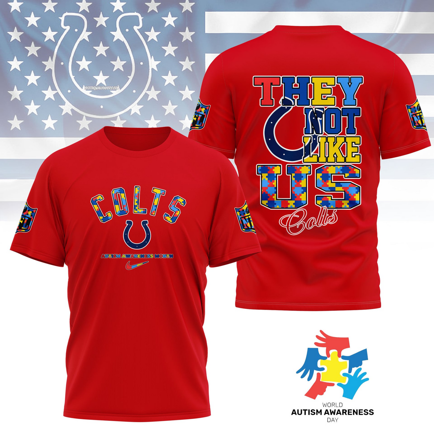 IC Premium NFL Autism Awareness Month 3D Shirt DDT NTL