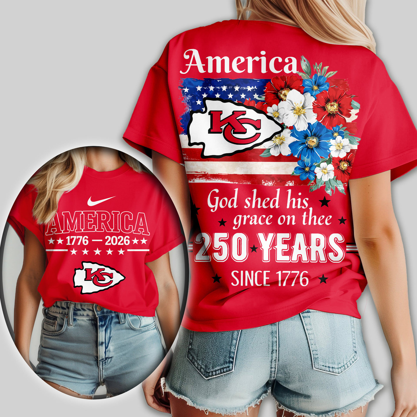 KCC Premium NFL America God Shed His Grace On Thee Women Shirt DDT NTL