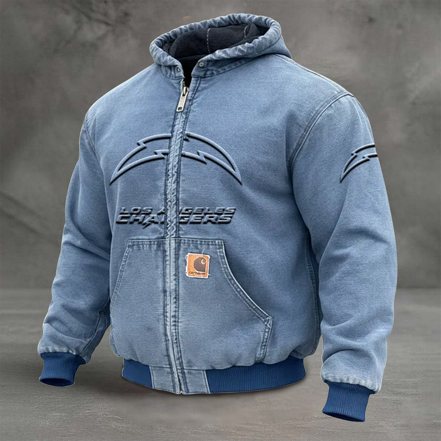 LAC x NFL Retro Hooded Sweatshirt Jacket Casual Workwear Denim Jacket DATND TANTD