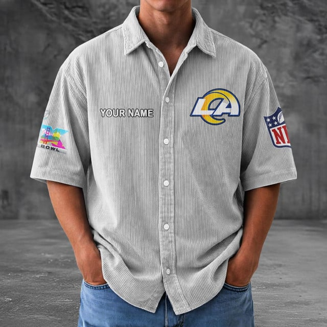 LAR x NFL Men Seersucker Button Shirt DDT NTL