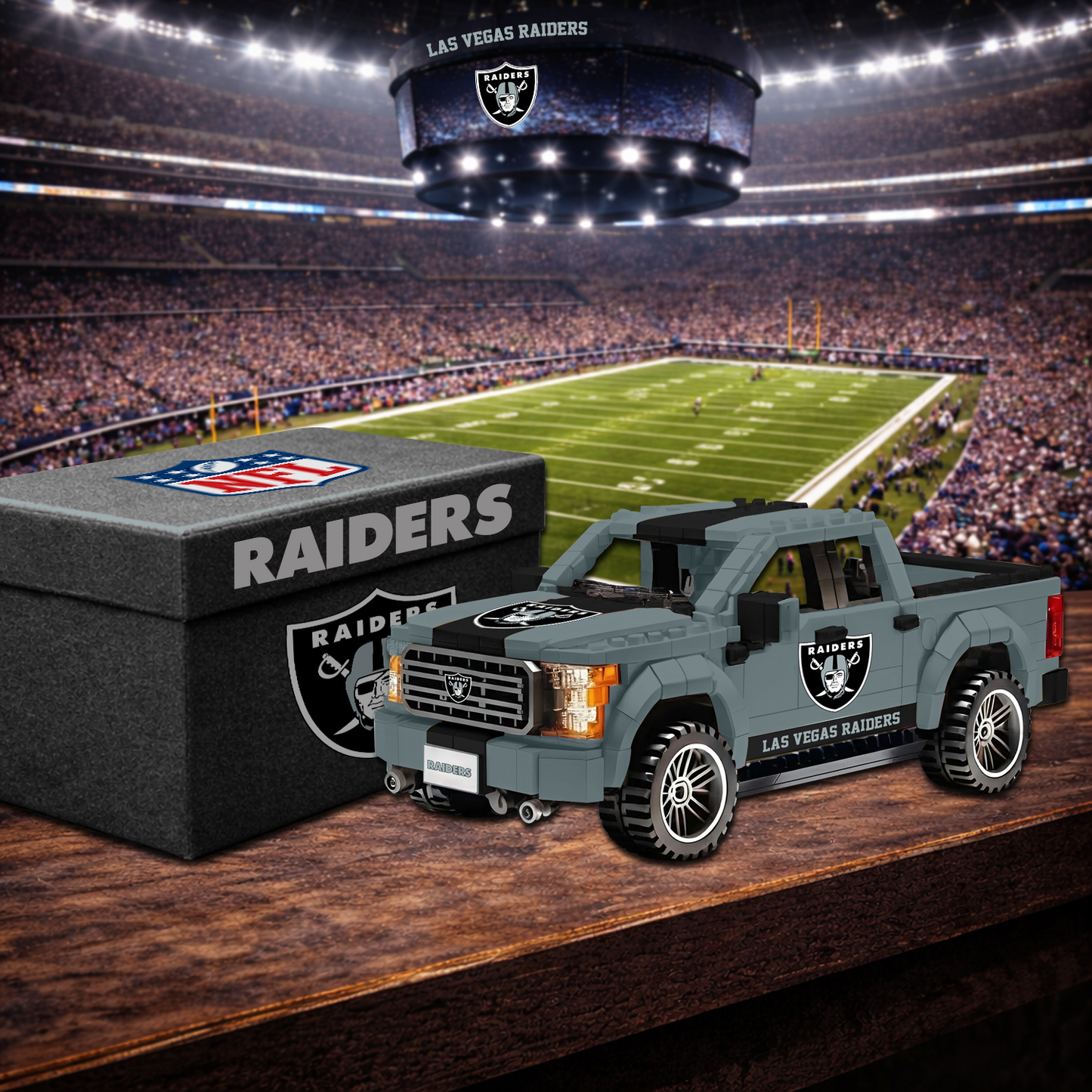 LV X NFL Football-themed pickup truck building blocks 0703 NAK NHT