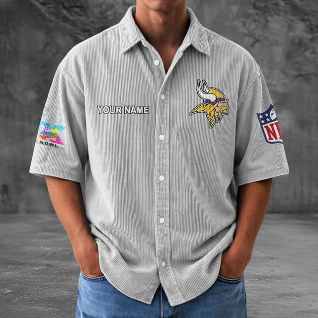 MV x NFL Men Seersucker Button Shirt DDT NTL