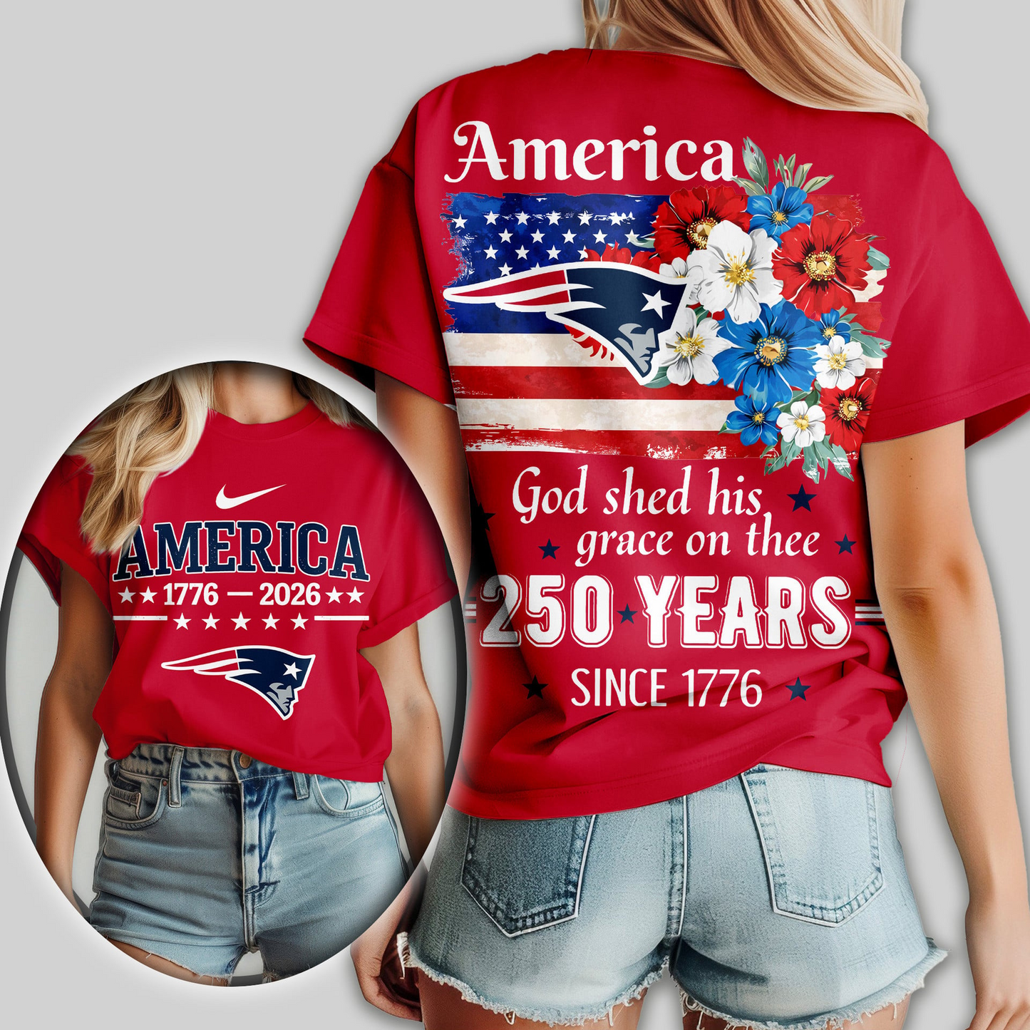 NEP Premium NFL America God Shed His Grace On Thee Women Shirt DDT NTL