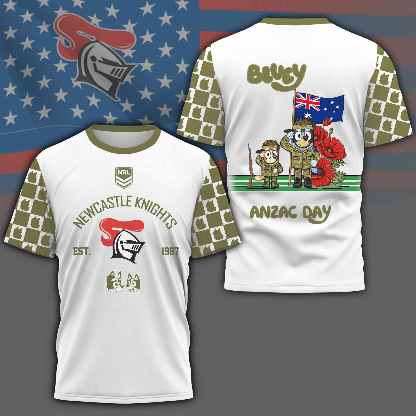 NK x NRL Anniversary Anzac Day Shirt DDT LBN