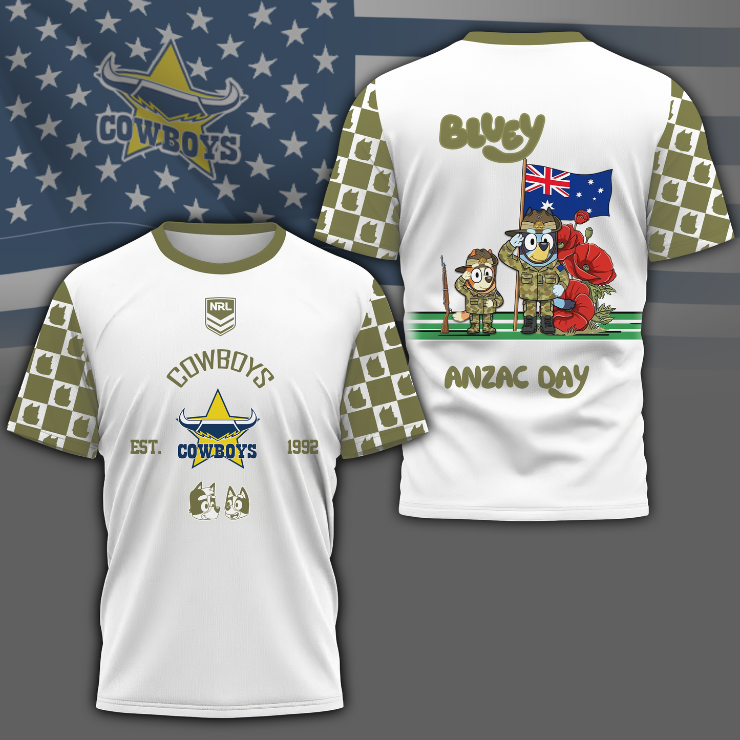 NQC x NRL Anniversary Anzac Day Shirt DDT LBN