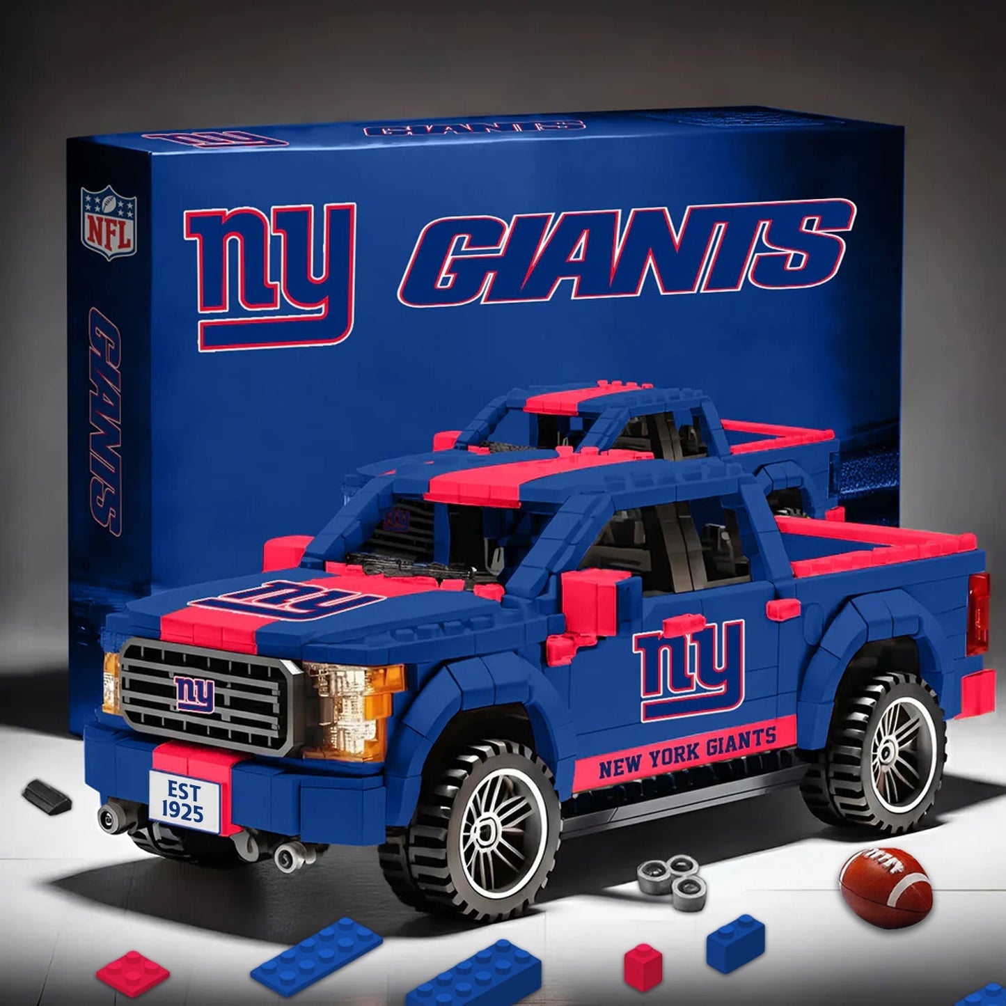 NYG X NFL 3D Racing Truck Model Building Block Set NDT NHM