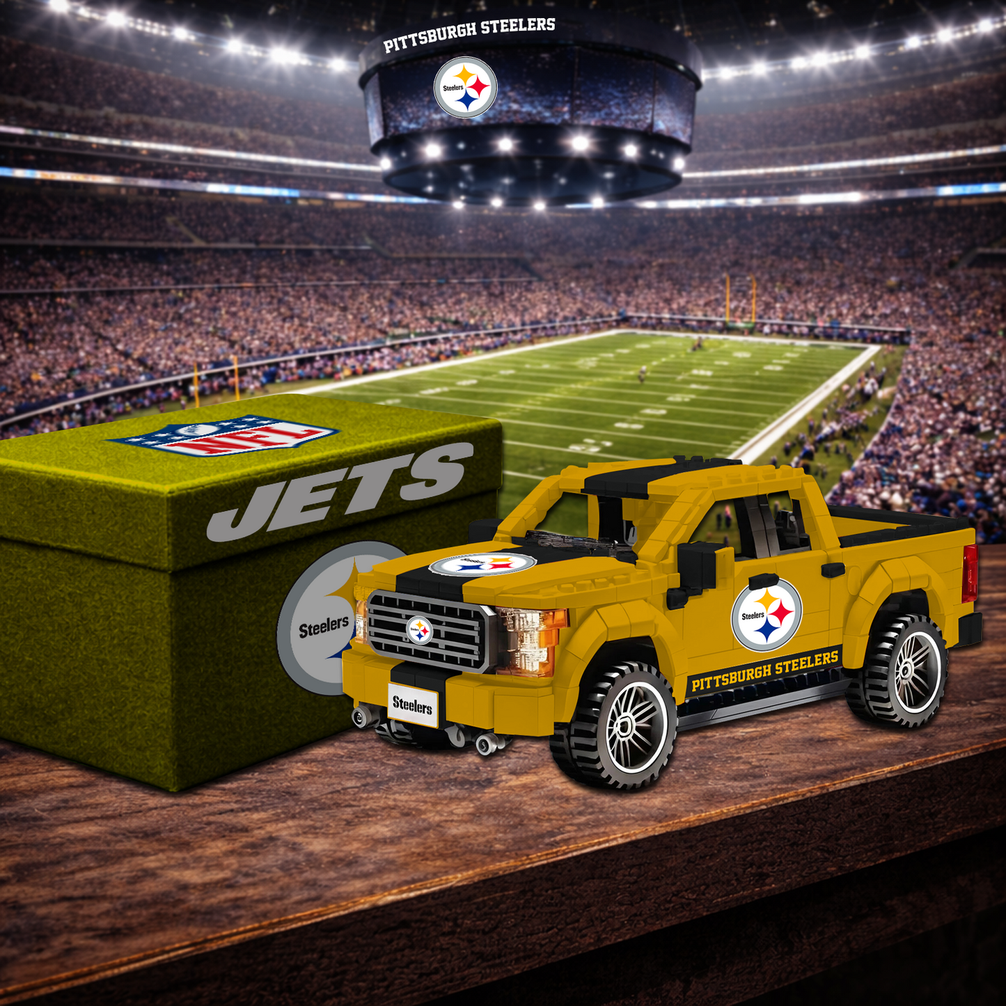 PIT X NFL Football-themed pickup truck building blocks 0703 NAK NHT
