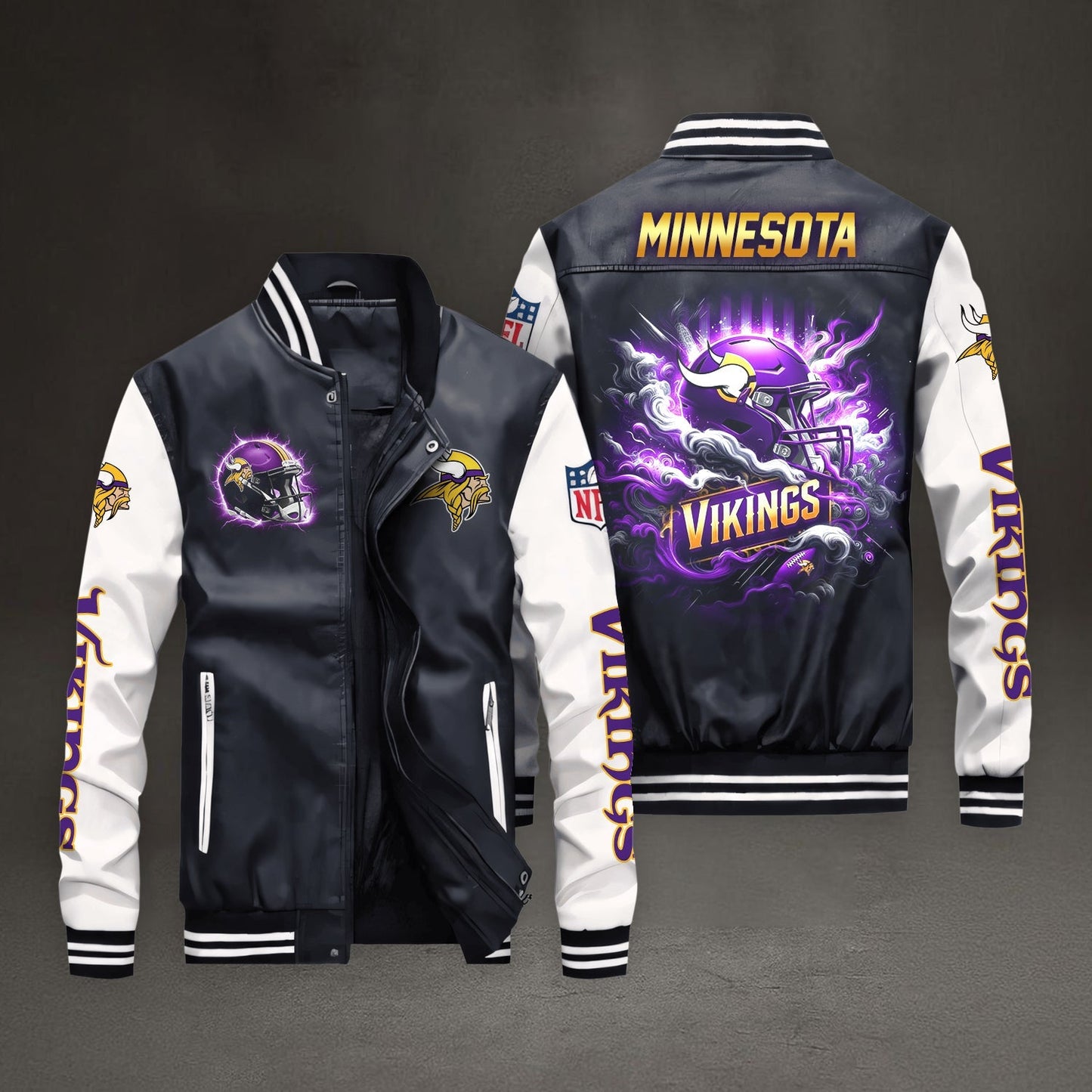 PREMIUM NFL X MIN LEATHER BOMBER JACKET NDT NHM