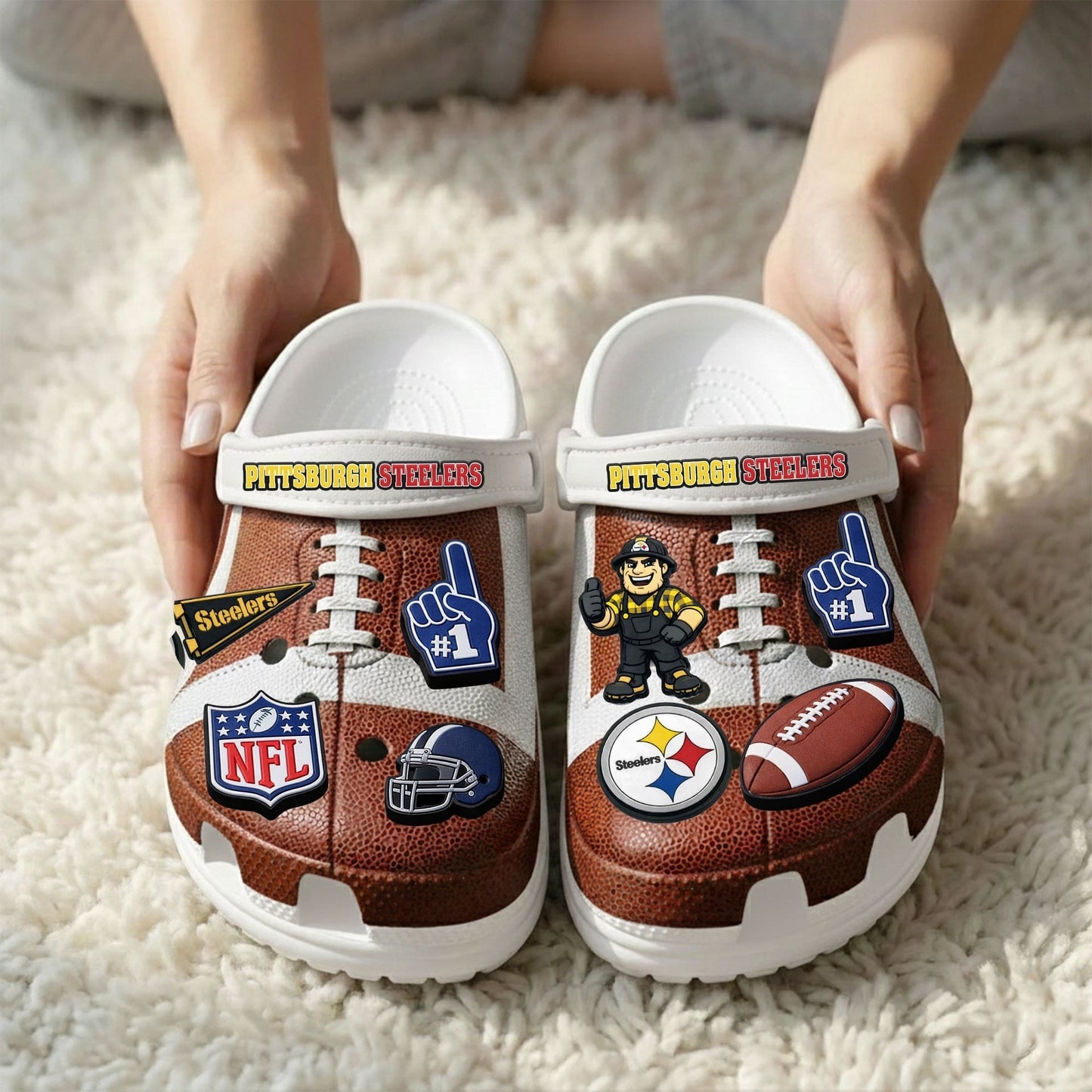 PREMIUM NFL X PIT CLOGS WITH CHARMS NDT NHM