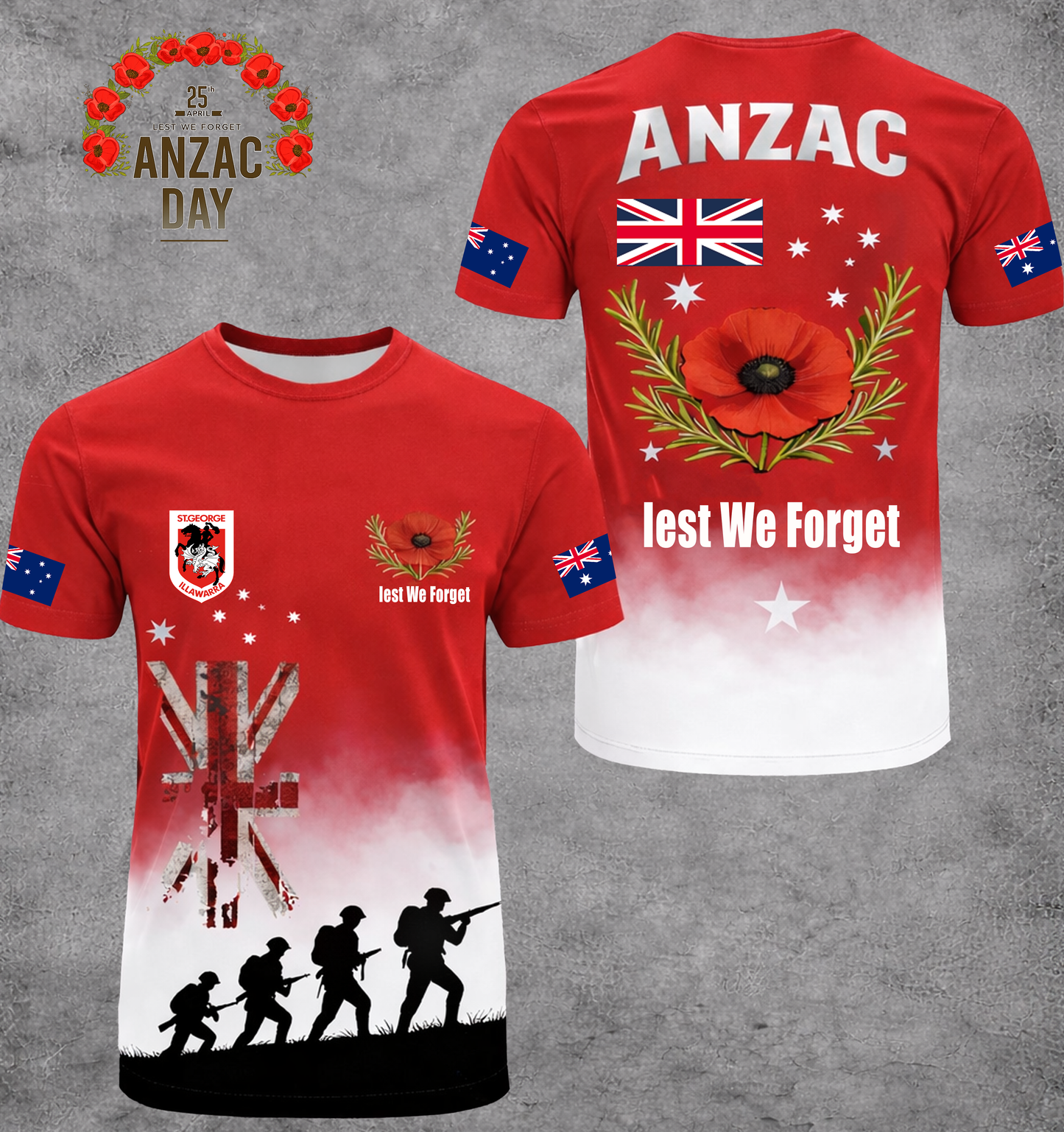 PREMIUM NRL X SGID ANZAC DAY SHIRT LIMITED EDITION NDT VHM