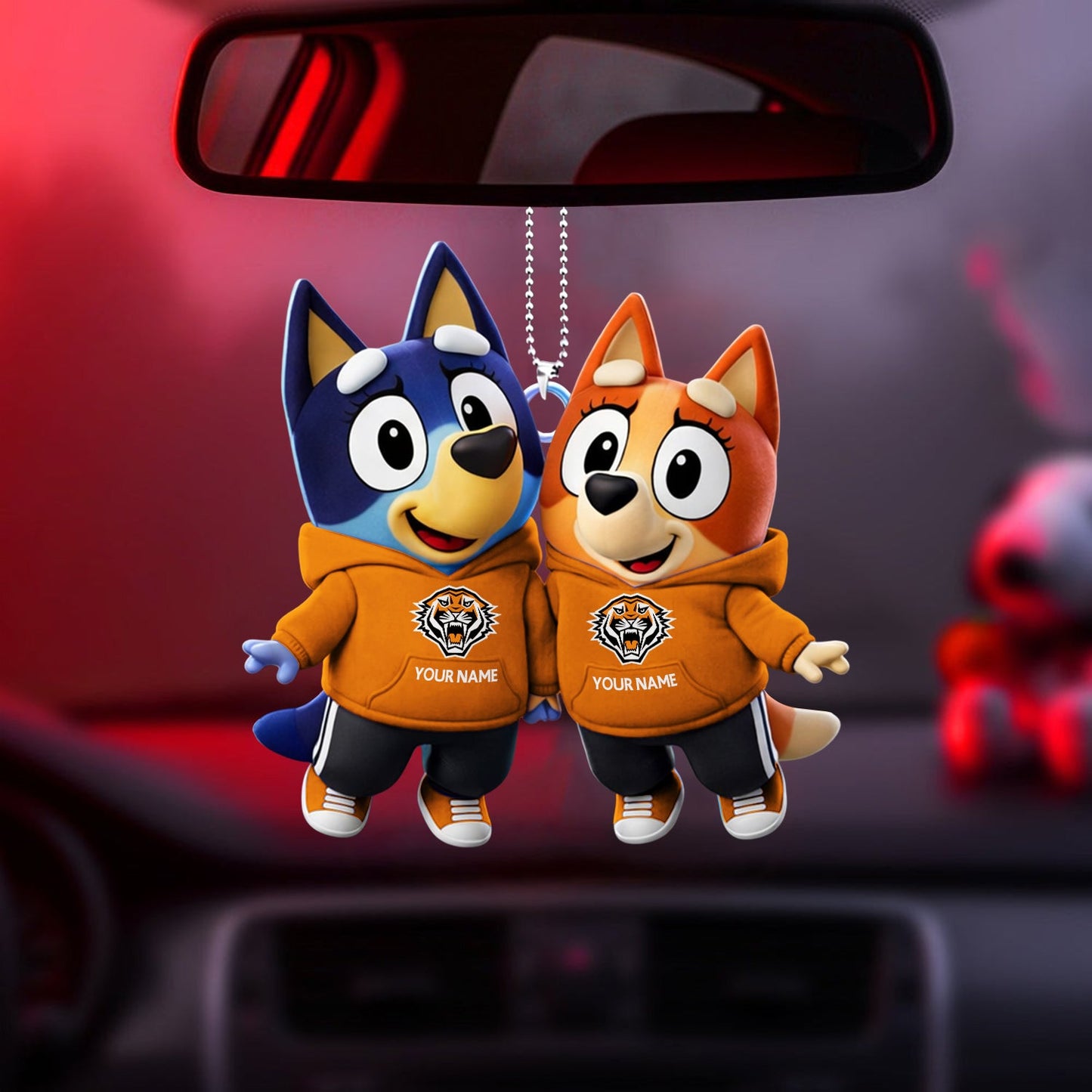 PREMIUM WT X Bluey & Bingo Car Ornament NDT NHM