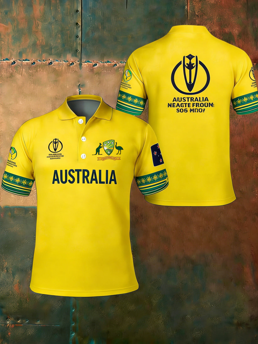 PREMIUM AUS X 3D CRICKET CLASSIC POLO SHIRT NDT VHM V4 130326