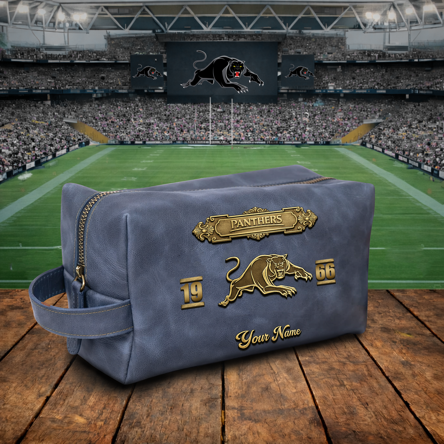 PREMIUM NRL X PP 3D EMBOSSED LEATHER TOILETRY BAG Limited Edition NDT VHM