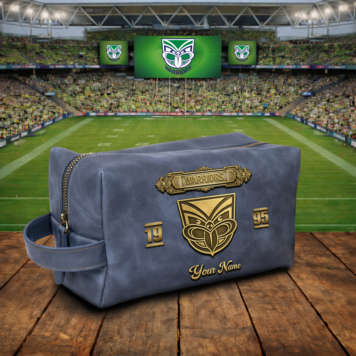 PREMIUM NRL X WAR 3D EMBOSSED LEATHER TOILETRY BAG Limited Edition NDT VHM