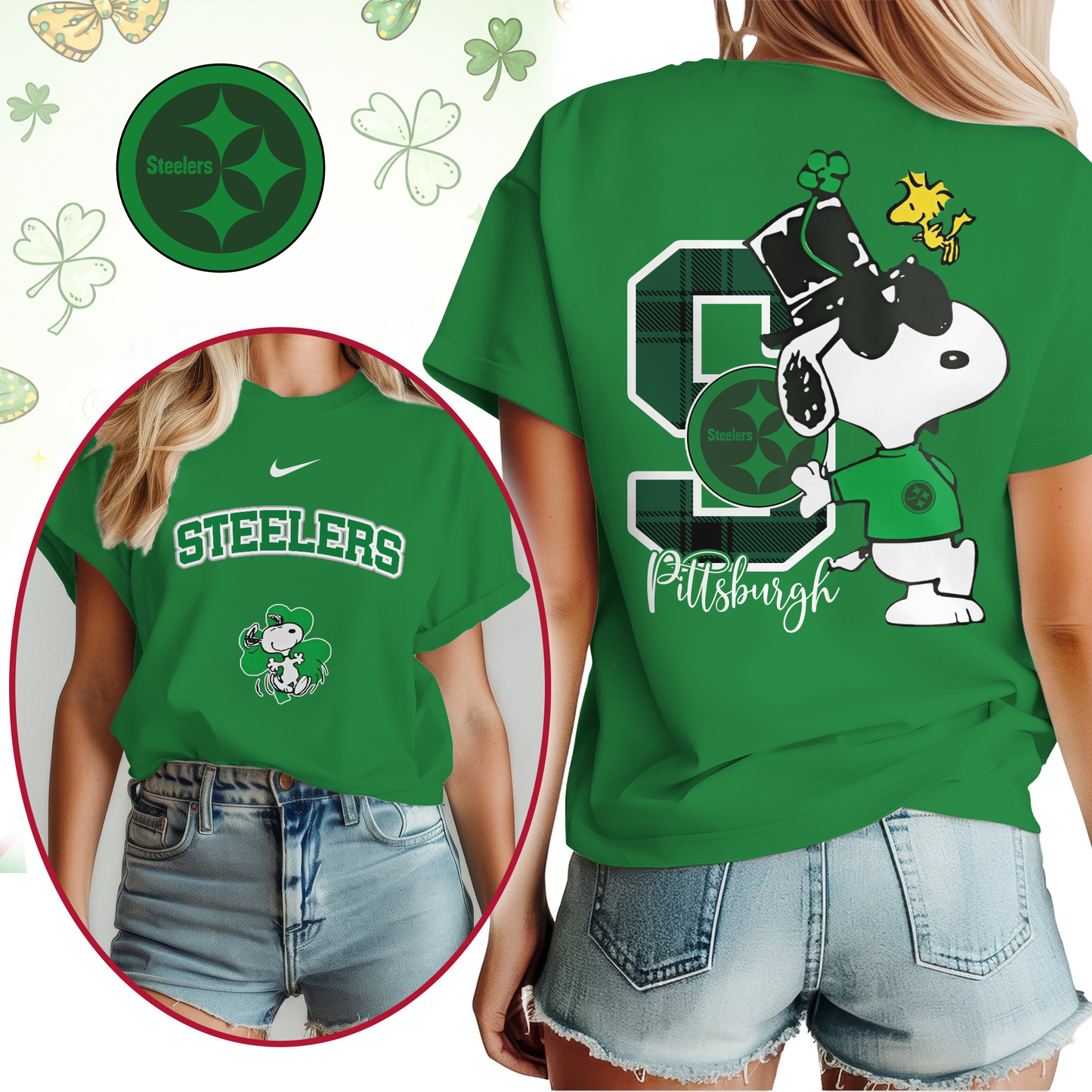 PS Premium NFL Snoopy St. Patricks Day Shirt DDT NTL