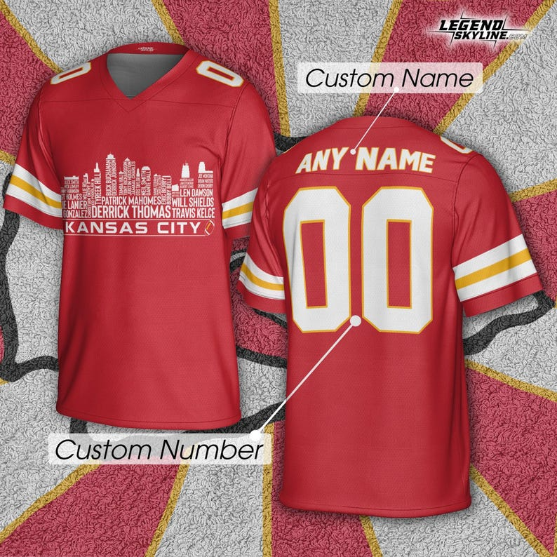 Personalized KCC Football Jersey Greatest Of All Time Team Legends, City Skyline Shirt DDT CTND