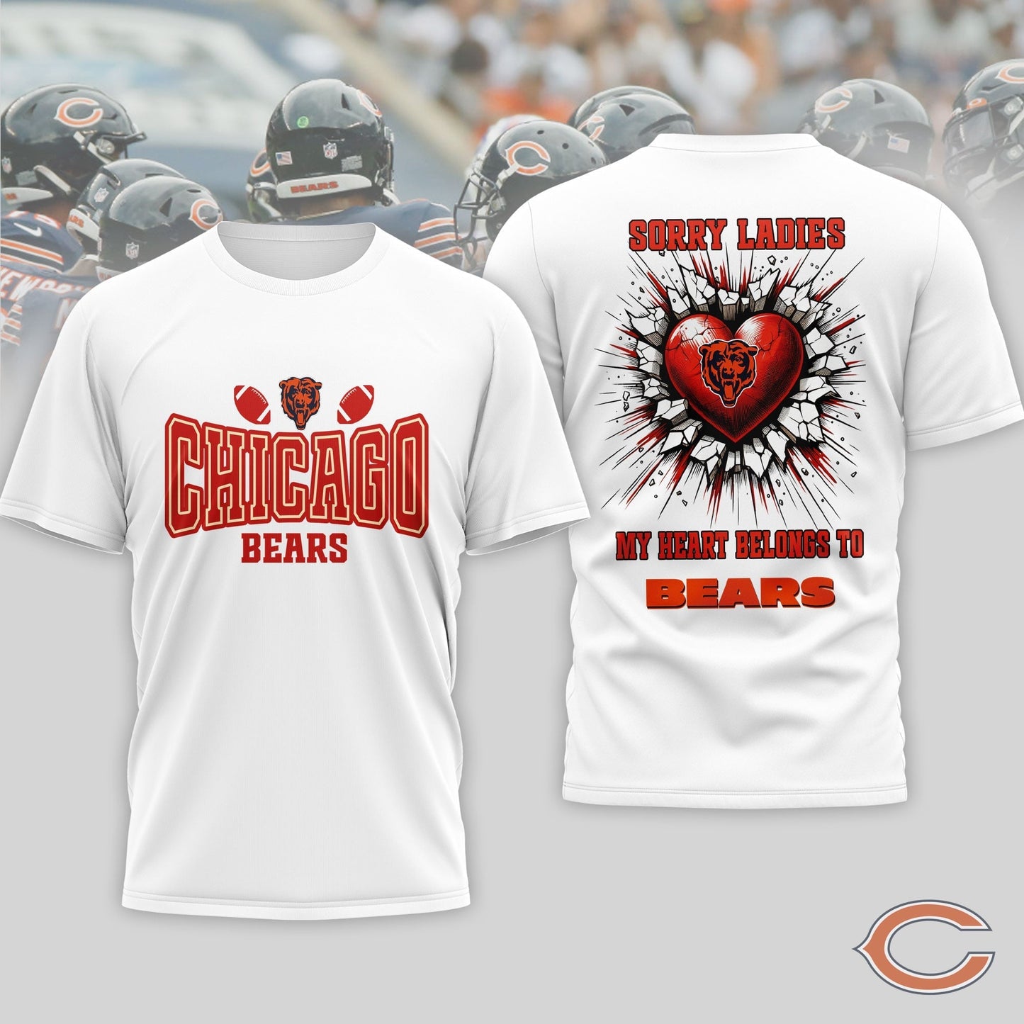 Premium NFL X Chicago Bears Valentine's Day 3D Shirt NDT LVH