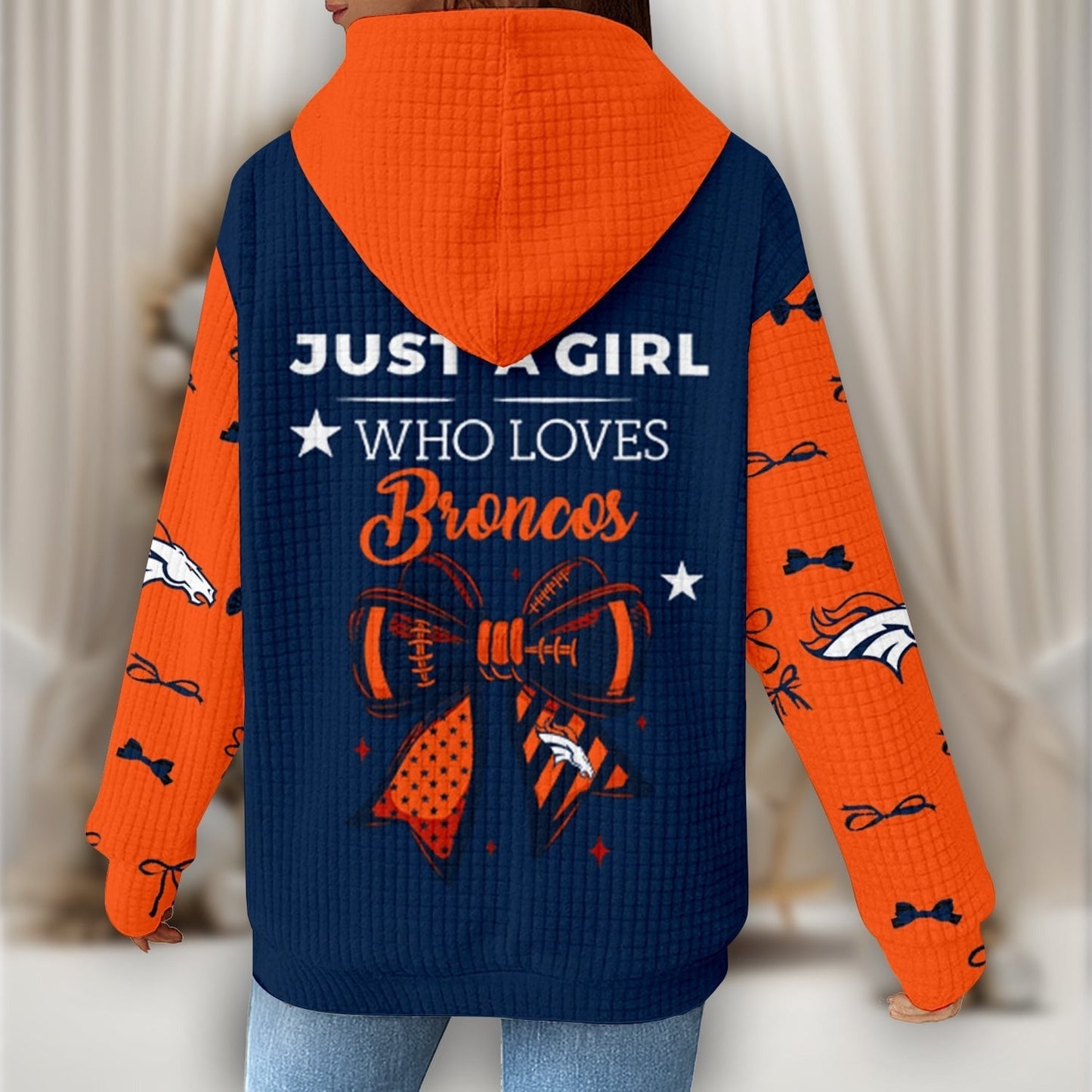 Premium NFL X DEN Women's Waffle Hoodie NDT NHM