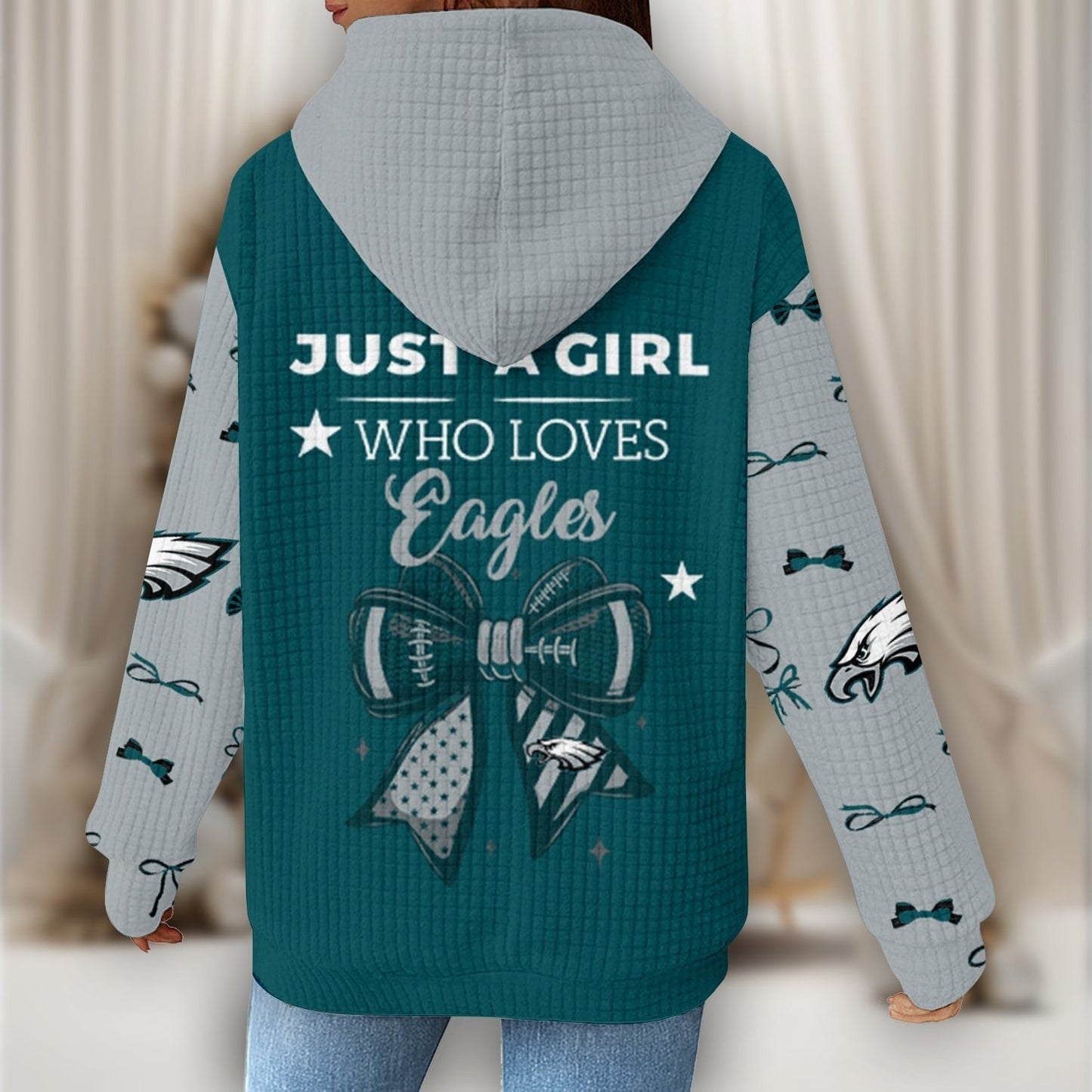 Premium NFL X PHI Women's Waffle Hoodie NDT NHM
