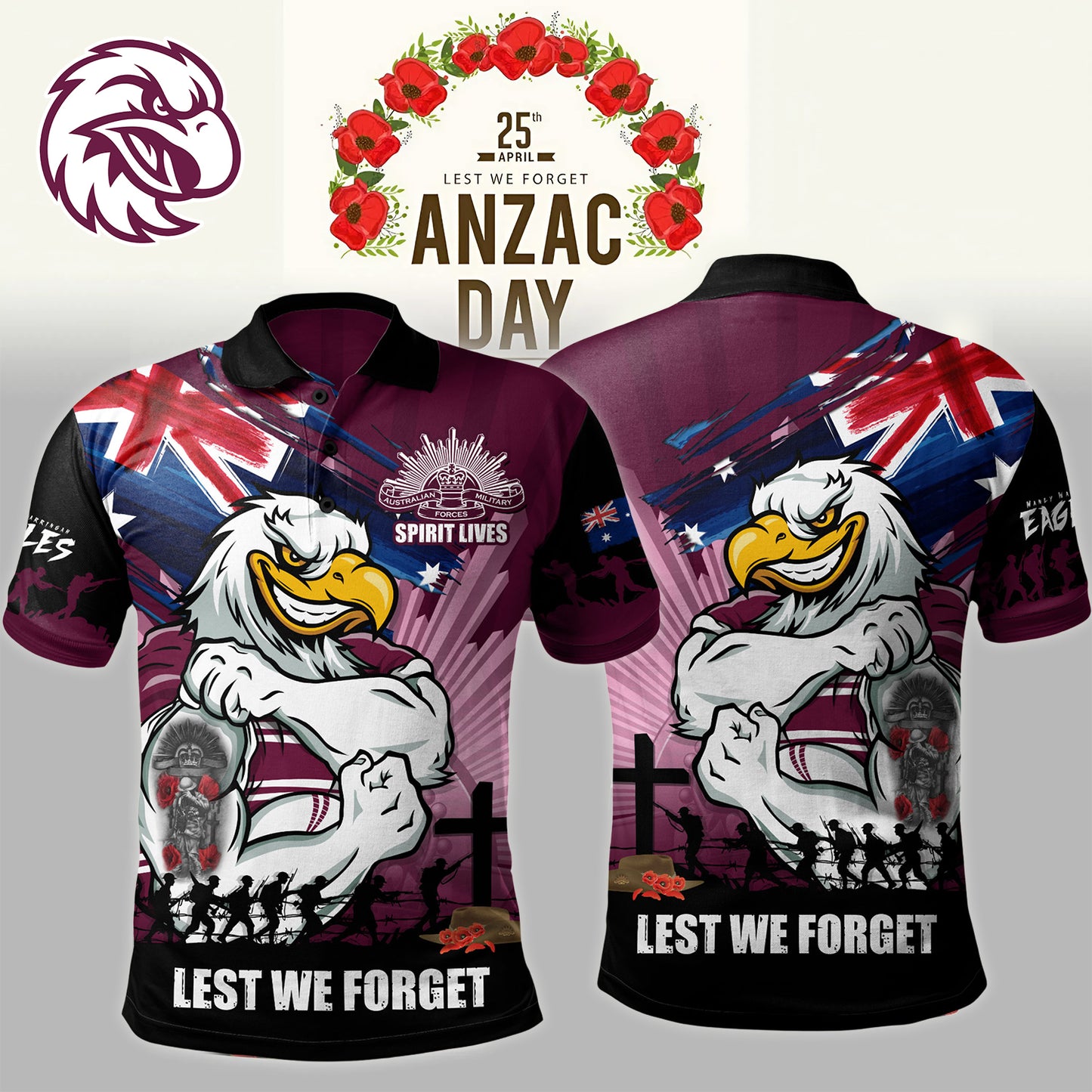Premium NRL X MWSE Polo Shirt Fearless ANZAC Defender NDT NHM