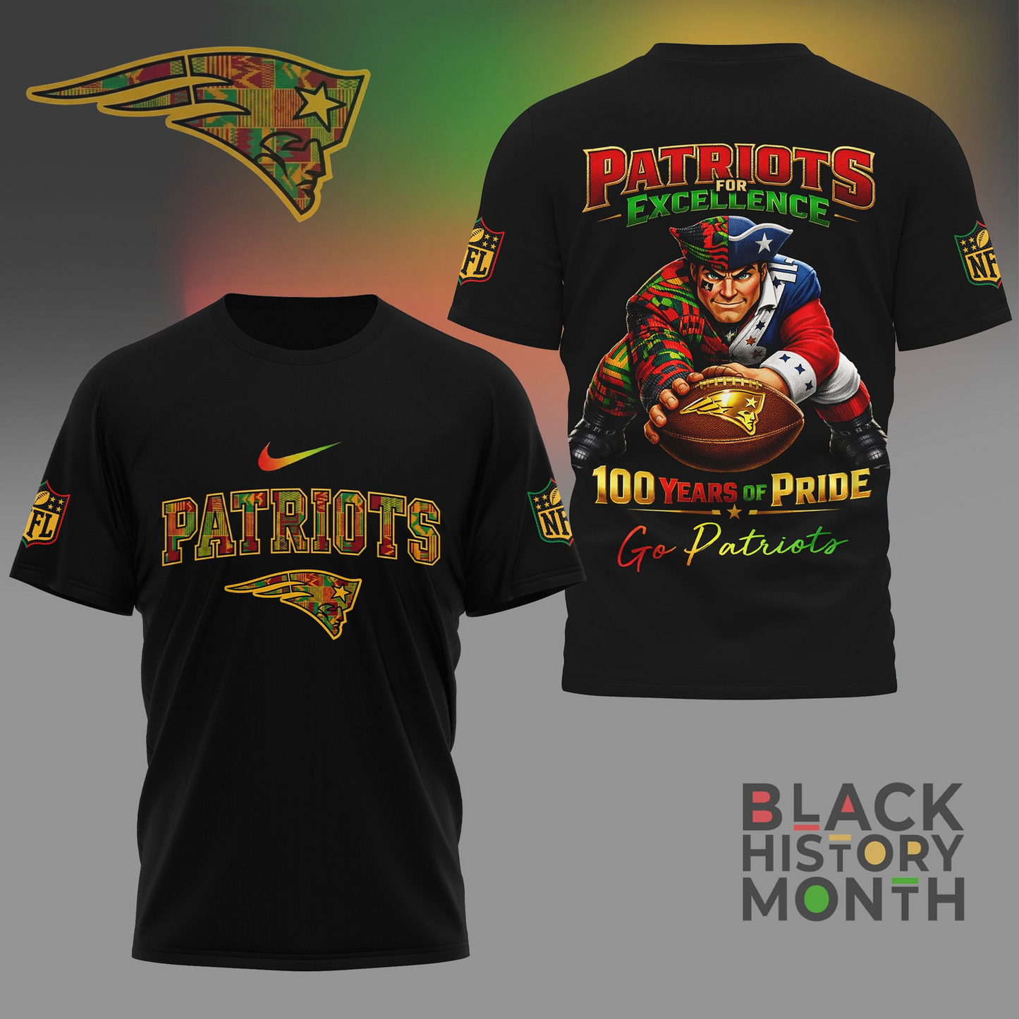 Premium NFL X PAT Black History Month 3D Shirt NDT NHM 070226