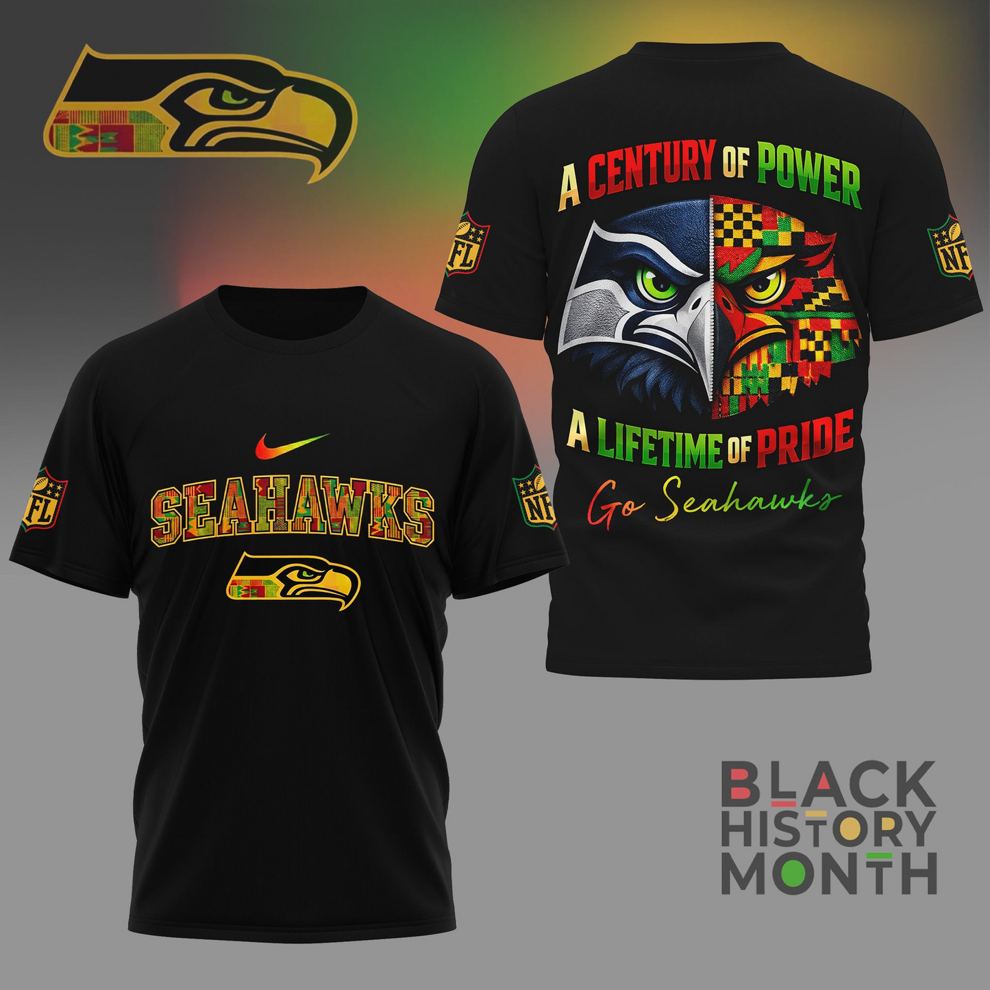 Premium NFL X SEA Black History Month 3D Shirt NDT NHM 070226