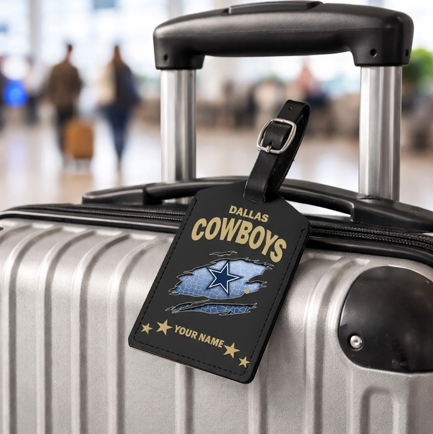 Premium NFL x DC Personalized Leather Luggage Tag NDT VHM 170126