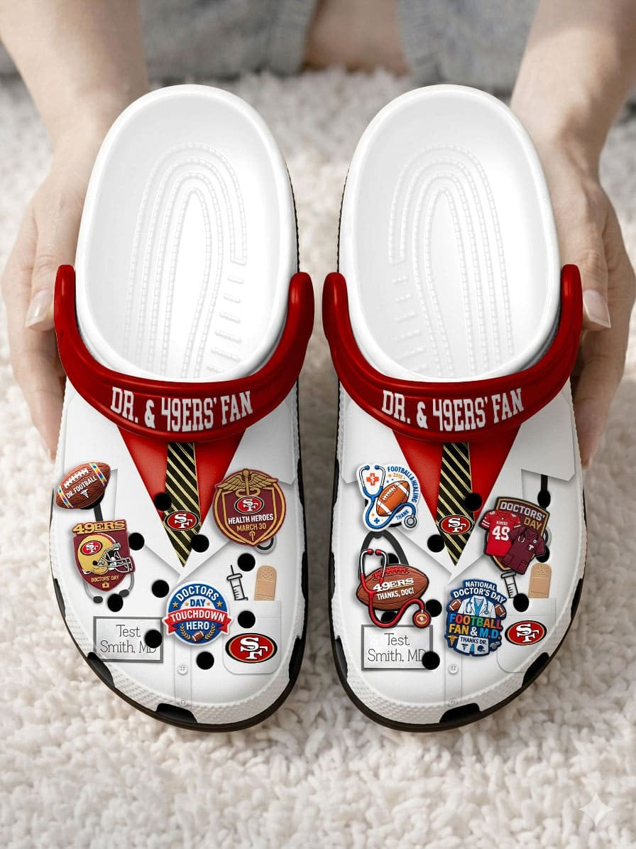 SF49 PREMIUM NFL NATIONAL DOCTOR'S DAY CLOGS WITH 8 CHARMS DDT CTND