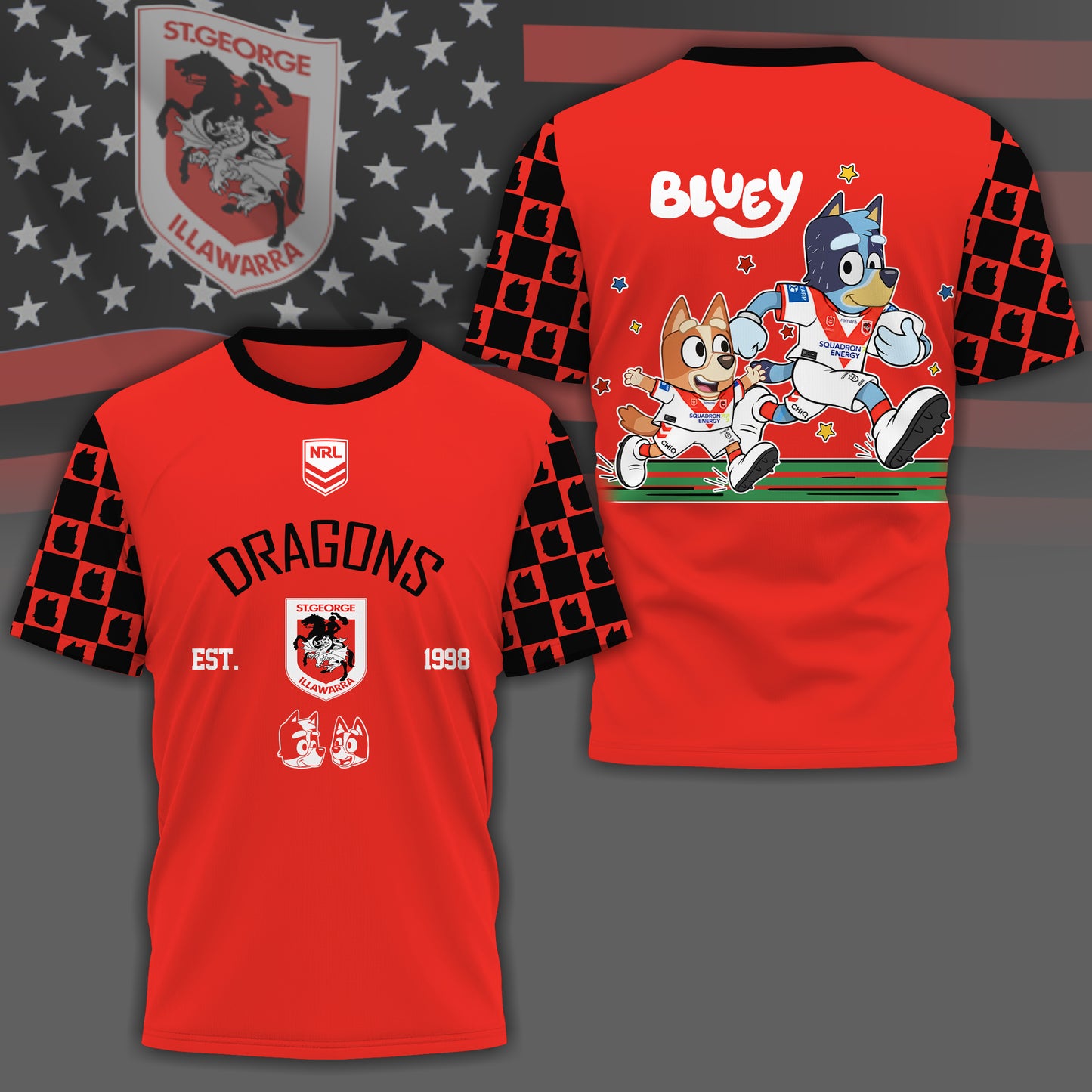SGID x NRL Premium Bluey 3D Shirt DDT TTTZ