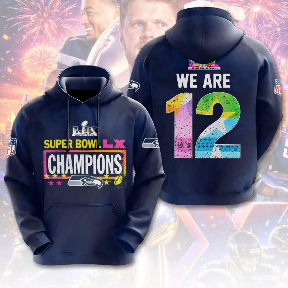 SS x NFL Super Bowl LX Champions V43 3D Shirt DDT NTL