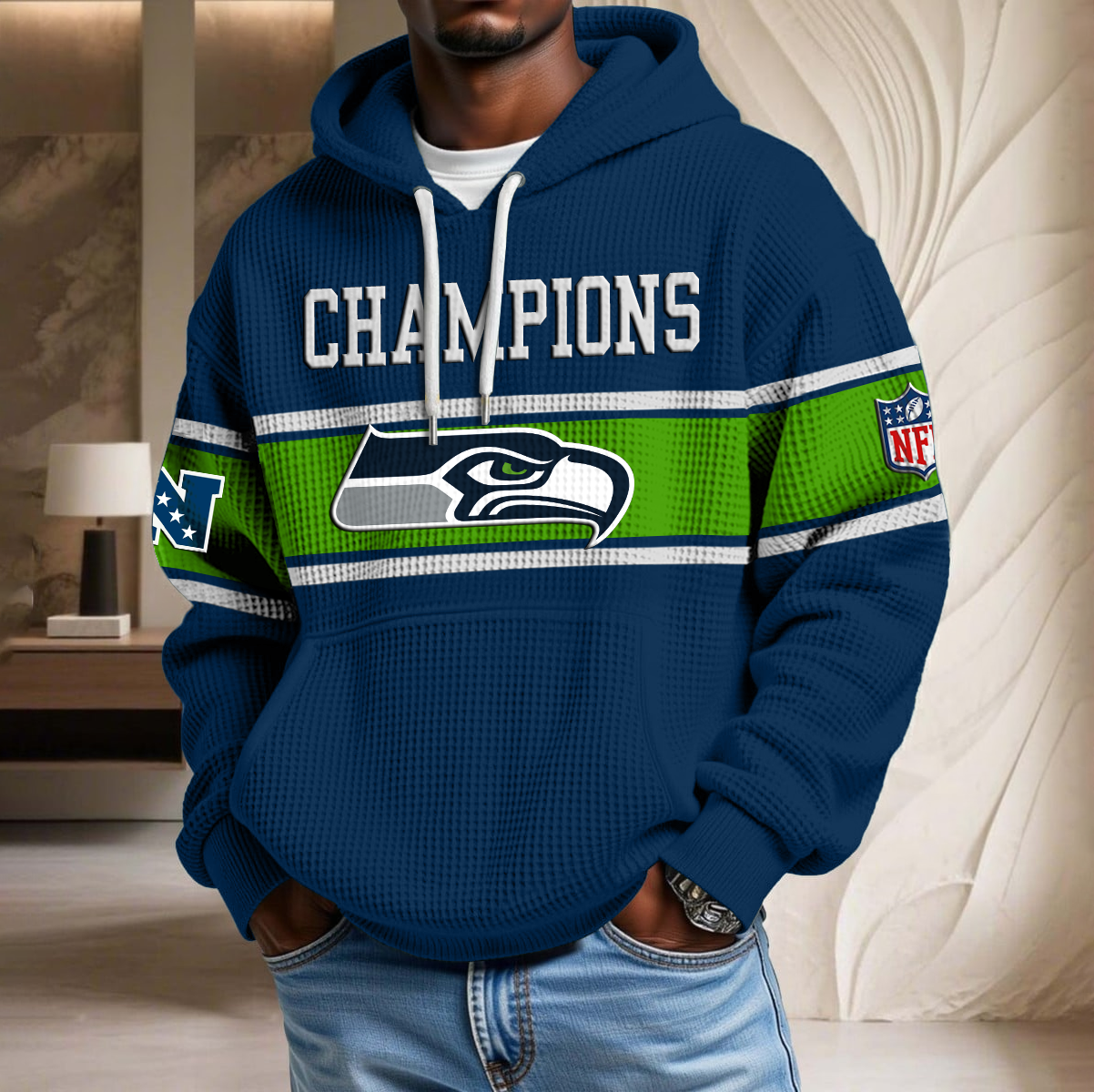 NFL x SEA Super Champions Waffle Hoodie HLP HLPHUONG