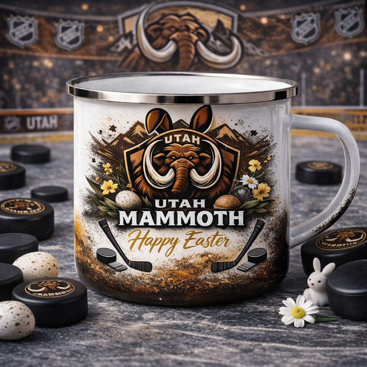 UTA X NHL Easter-themed enamel mug 0703 NAK NHT