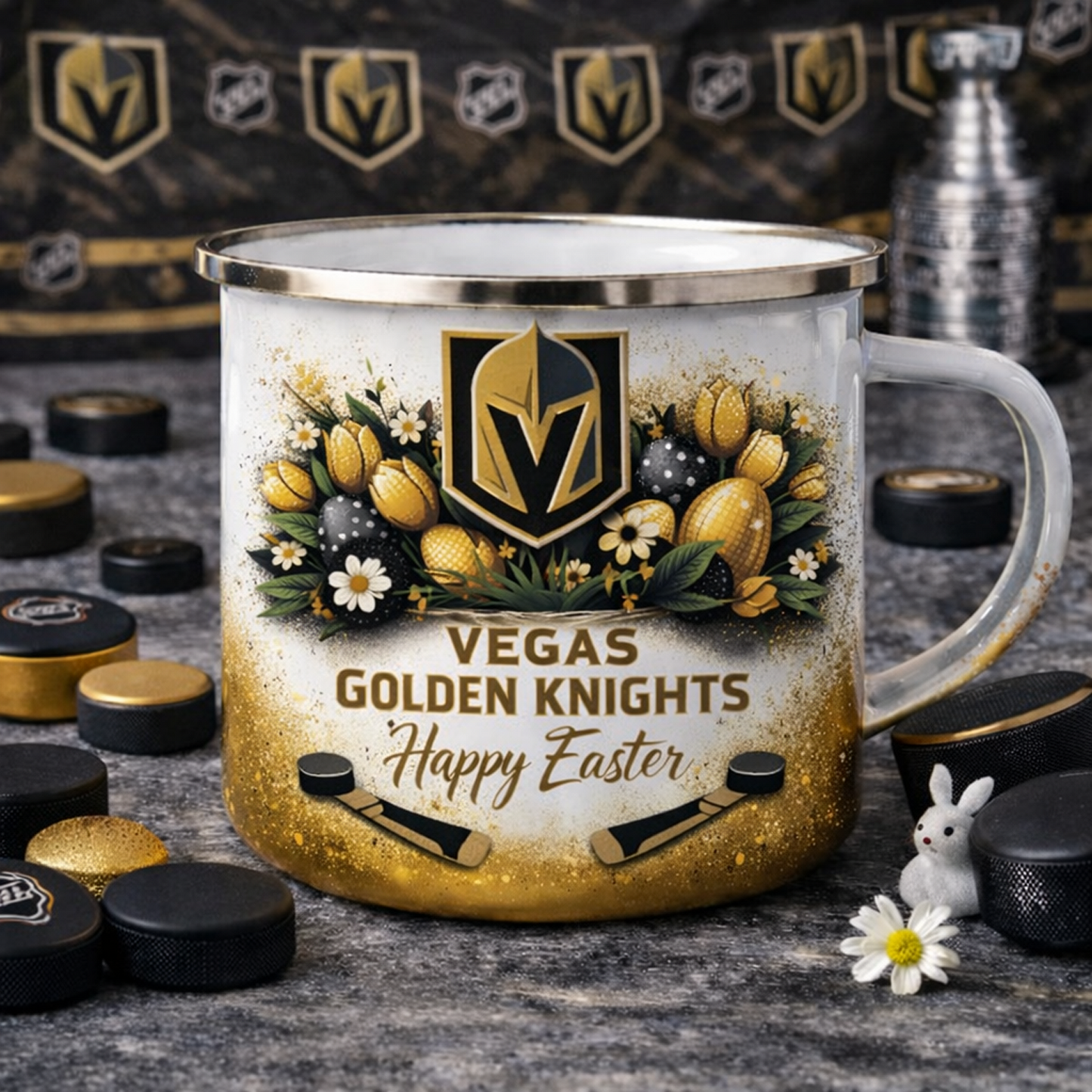 VGK X NHL Easter-themed enamel mug 0703 NAK NHT