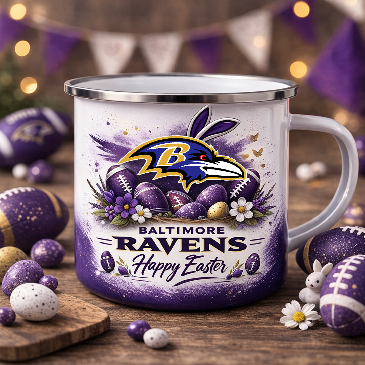 BAL X NFL Easter-themed enamel mug NAK NHT