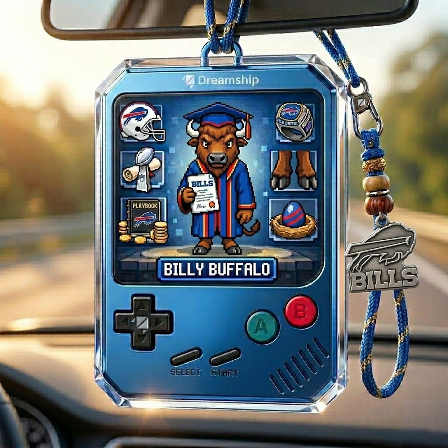 BUF X Classic NFL Football Team Name Car Ornaments NAK NHT