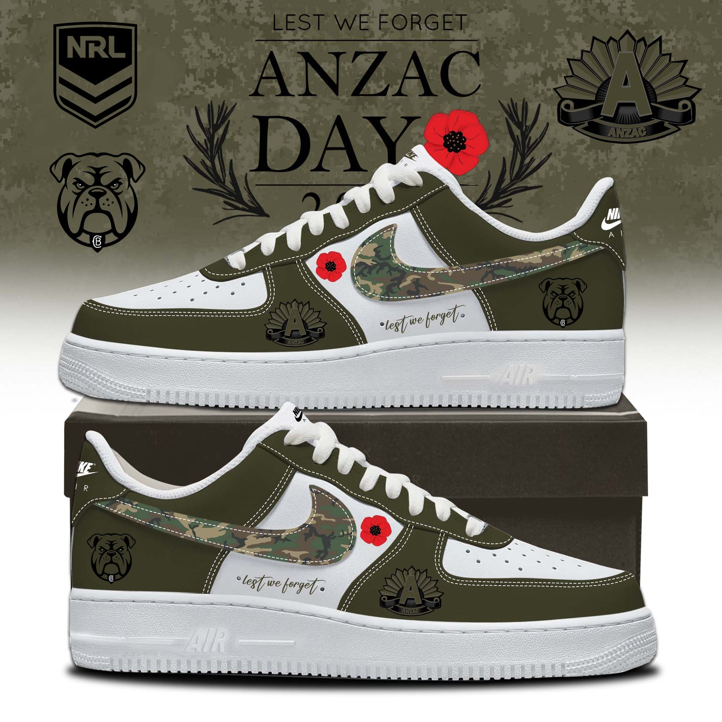 CBB x NRL Anniversary Anzac Day AF1 Sneakers DDT TTTZ