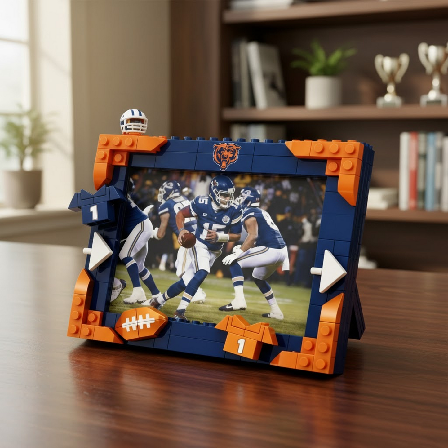 CHI X NFL Football Photo Frame Building Set Compatible Display Gift For Fans NAK NHT