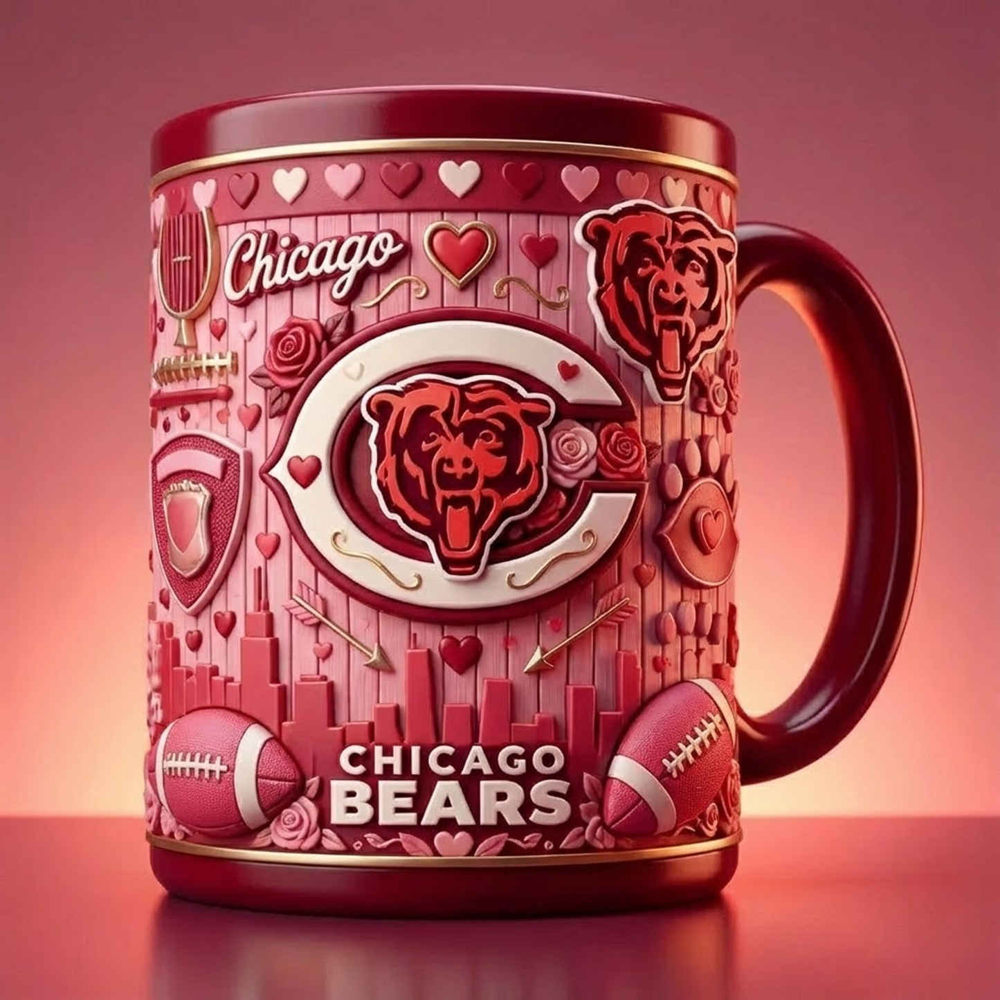 CHI X NFL Love Season Mug - Valentine 2026 NAK NHT