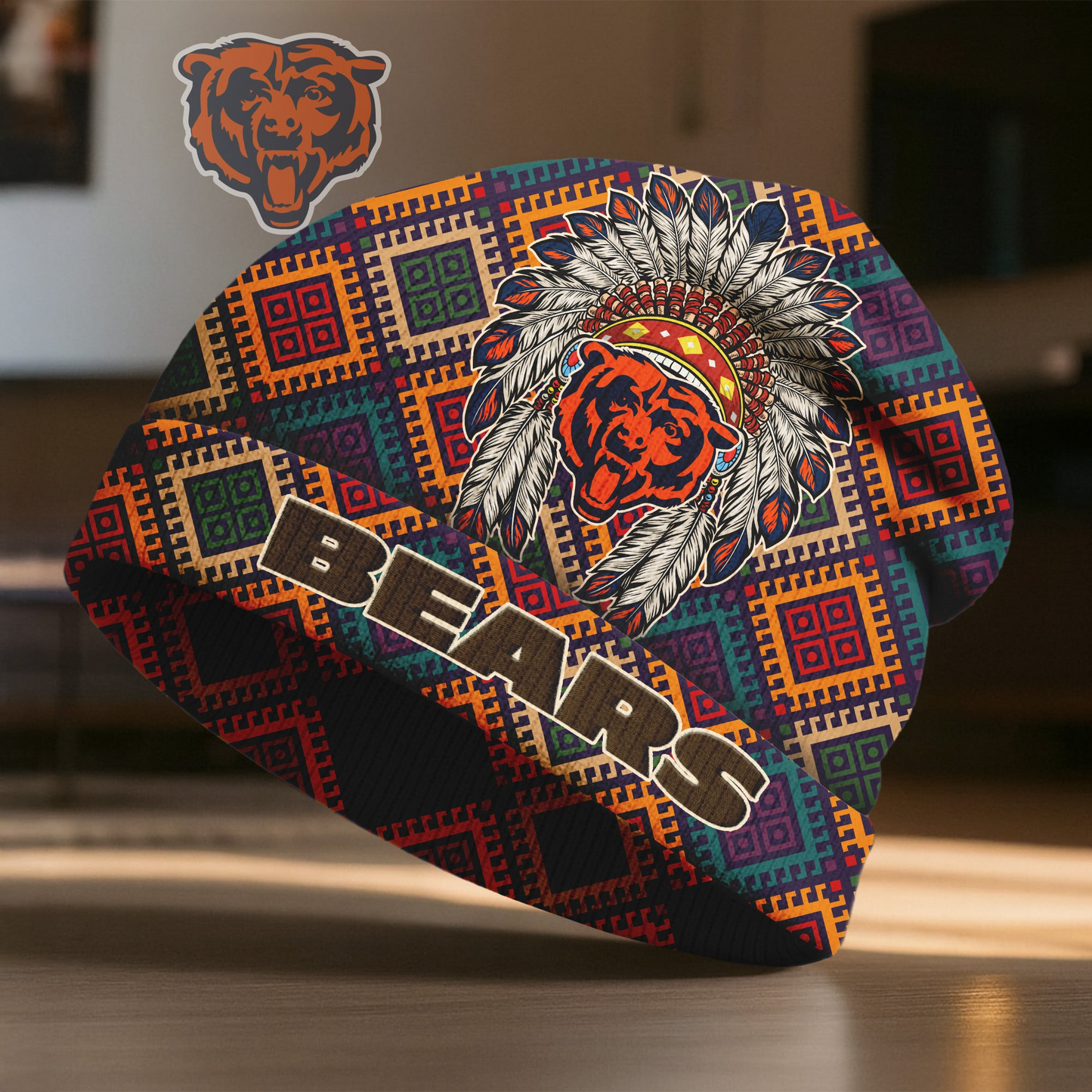 CHI x Premium NFL Native American Heritage Beanie Hat NY NAK CTKT