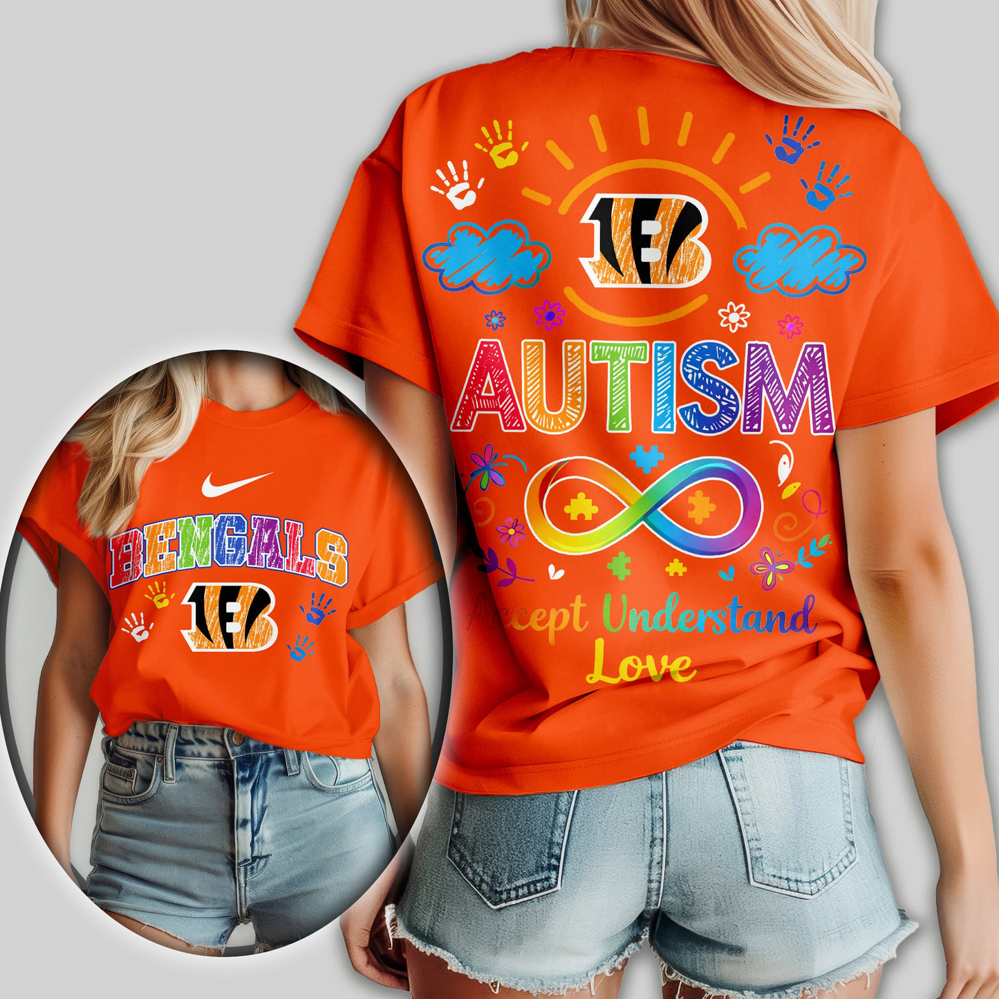 CIN Premium NFL National Autism Acceptance Month Women Shirt DDT NTL