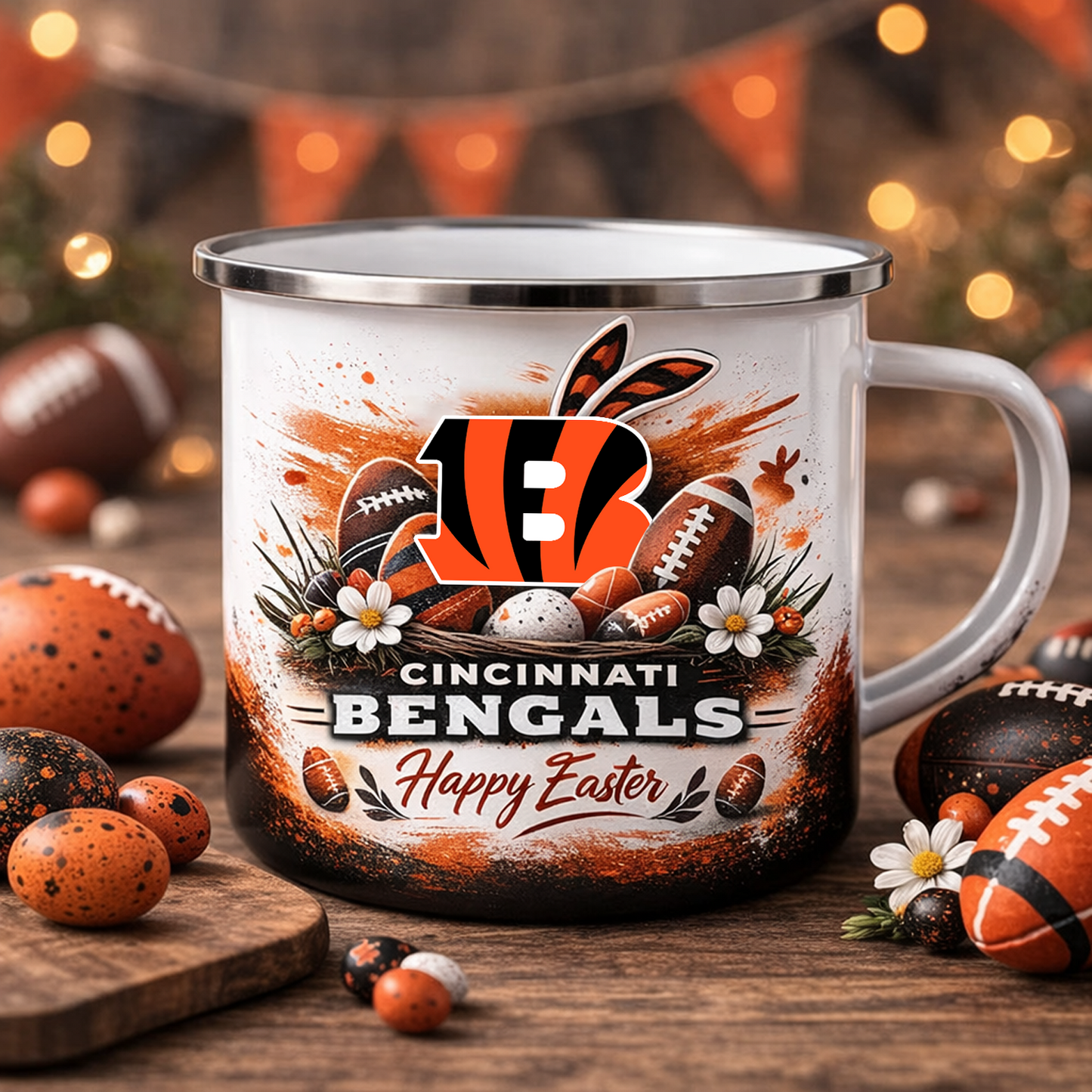 CIN X NFL Easter-themed enamel mug NAK NHT