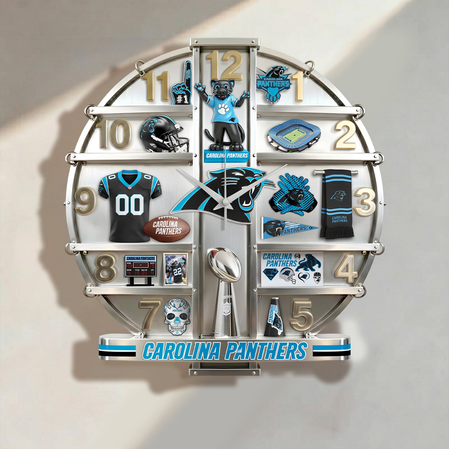 CP x NFL Home Decorative 3D Visual Effect Acrylic Wall Clock NAK CTKT