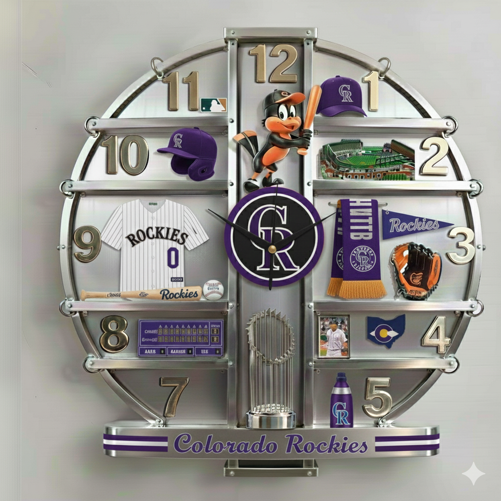 CR x MLB Home Decorative 3D Visual Effect Acrylic Wall Clock NAK CTKT